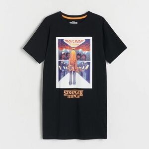 Stranger Things Netflix Girls Dress Nightgown Black Size 8 10 12 Licensed NWT